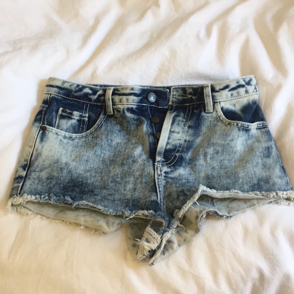 Topshop button up denim shorts